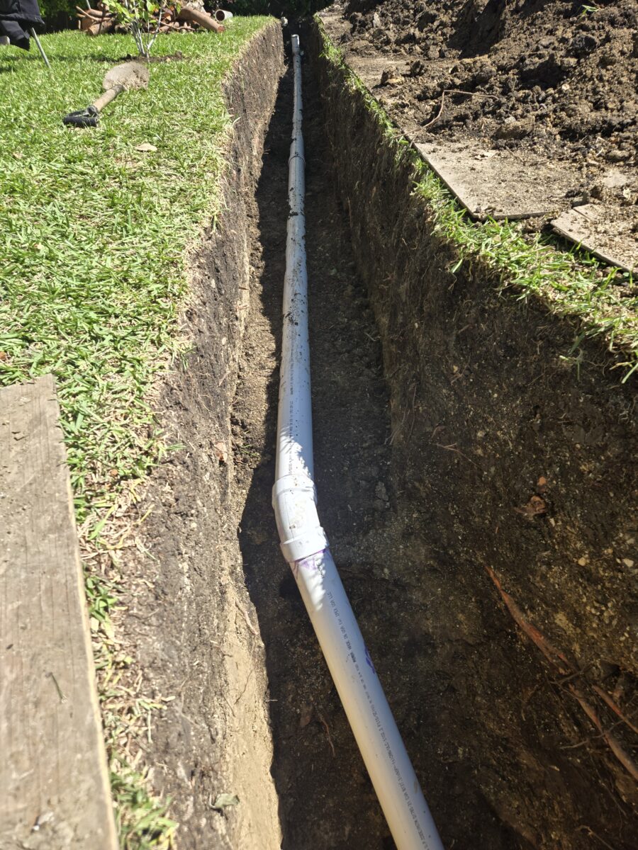sewer line trench